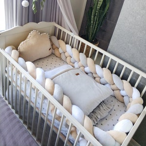 grey crib bumper set