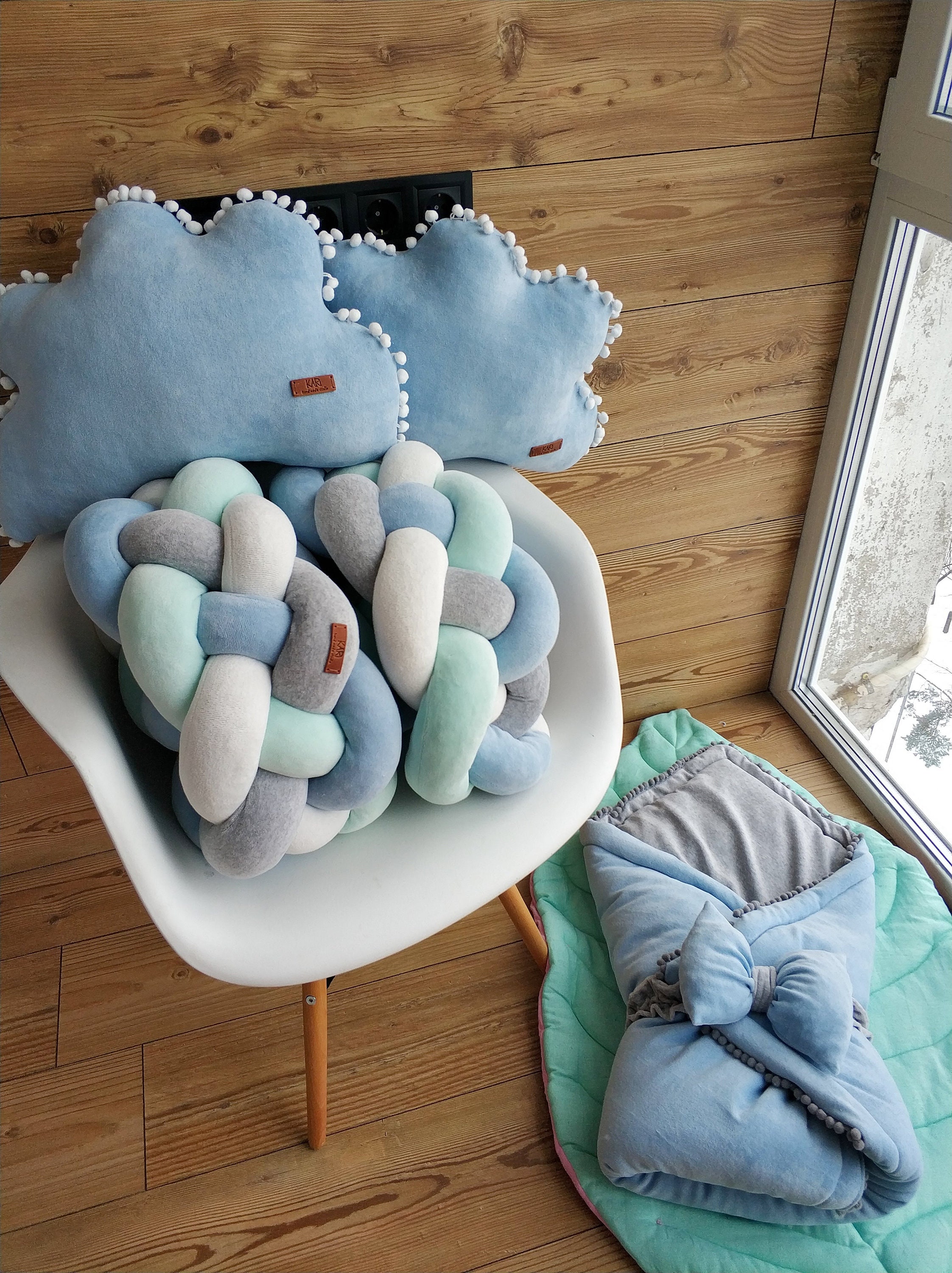 Double Braided Crib Bumper Baby Crib Bumper linen Bolster Etsy