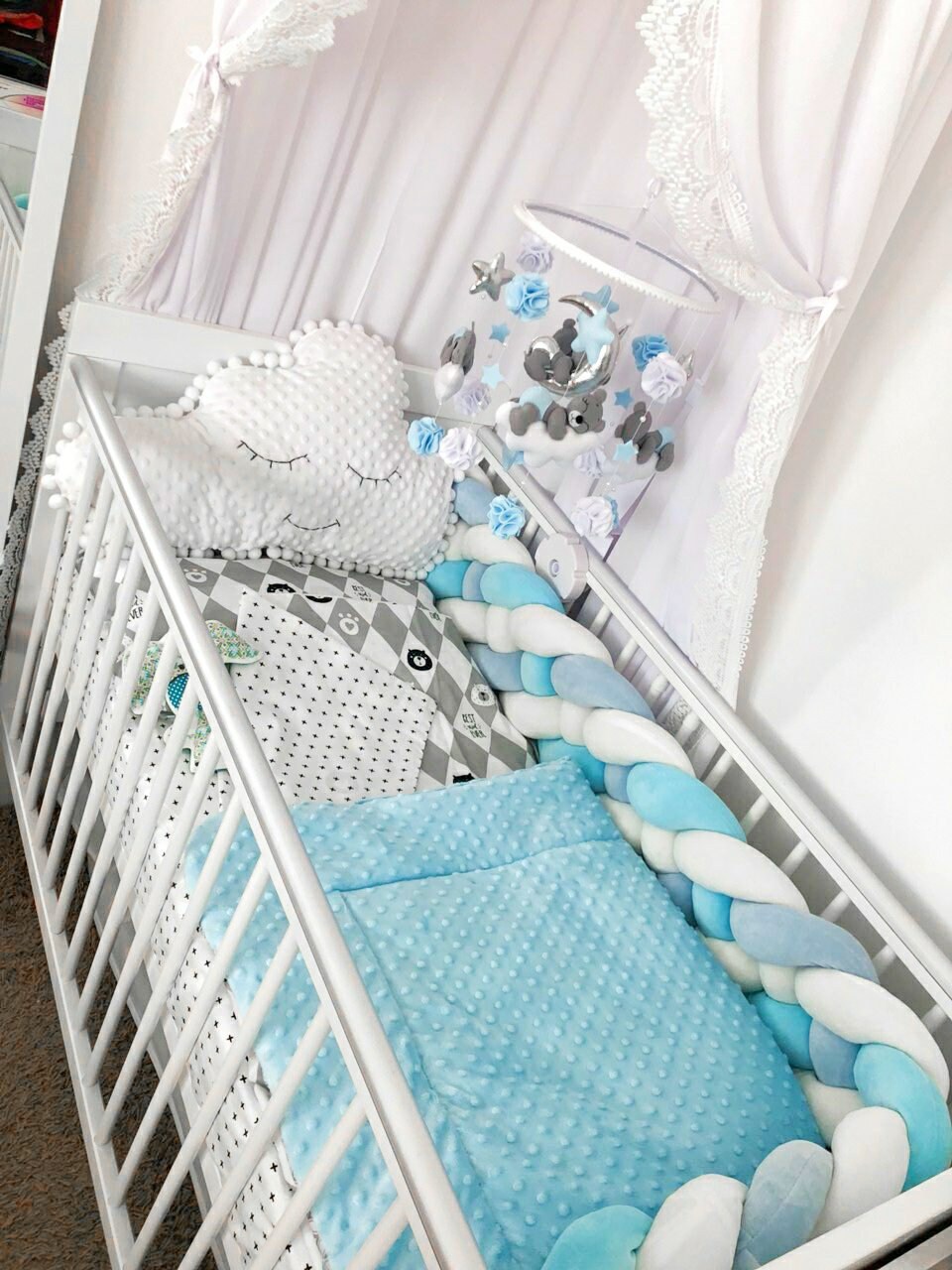 Double Braided Crib Bumper Baby Crib Bumper Linen Bolster Etsy