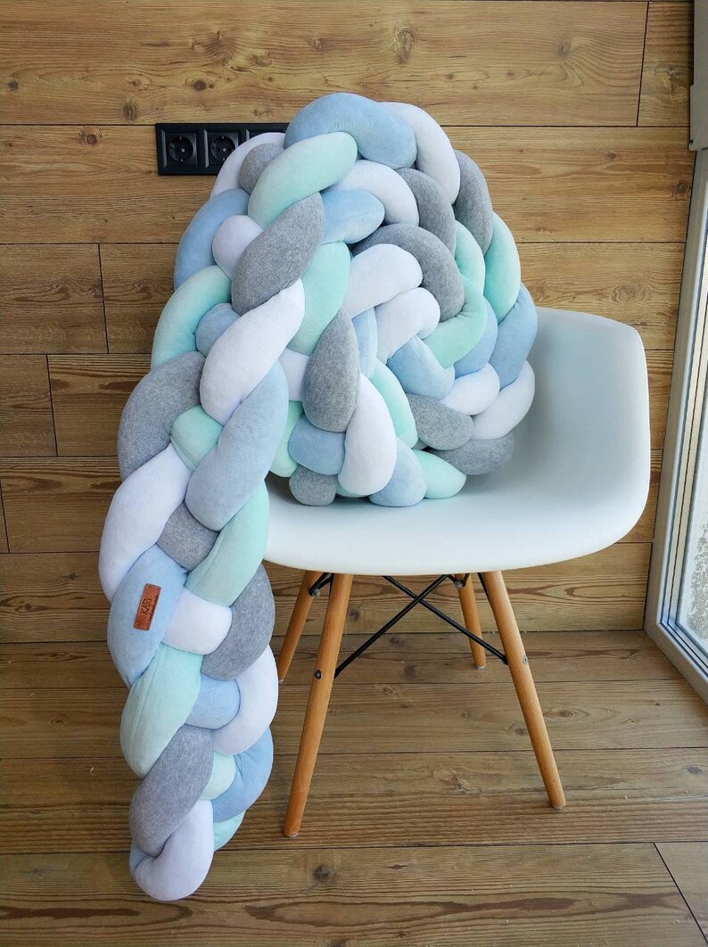 Double Braided Crib Bumper Baby Crib Bumper linen Bolster Etsy