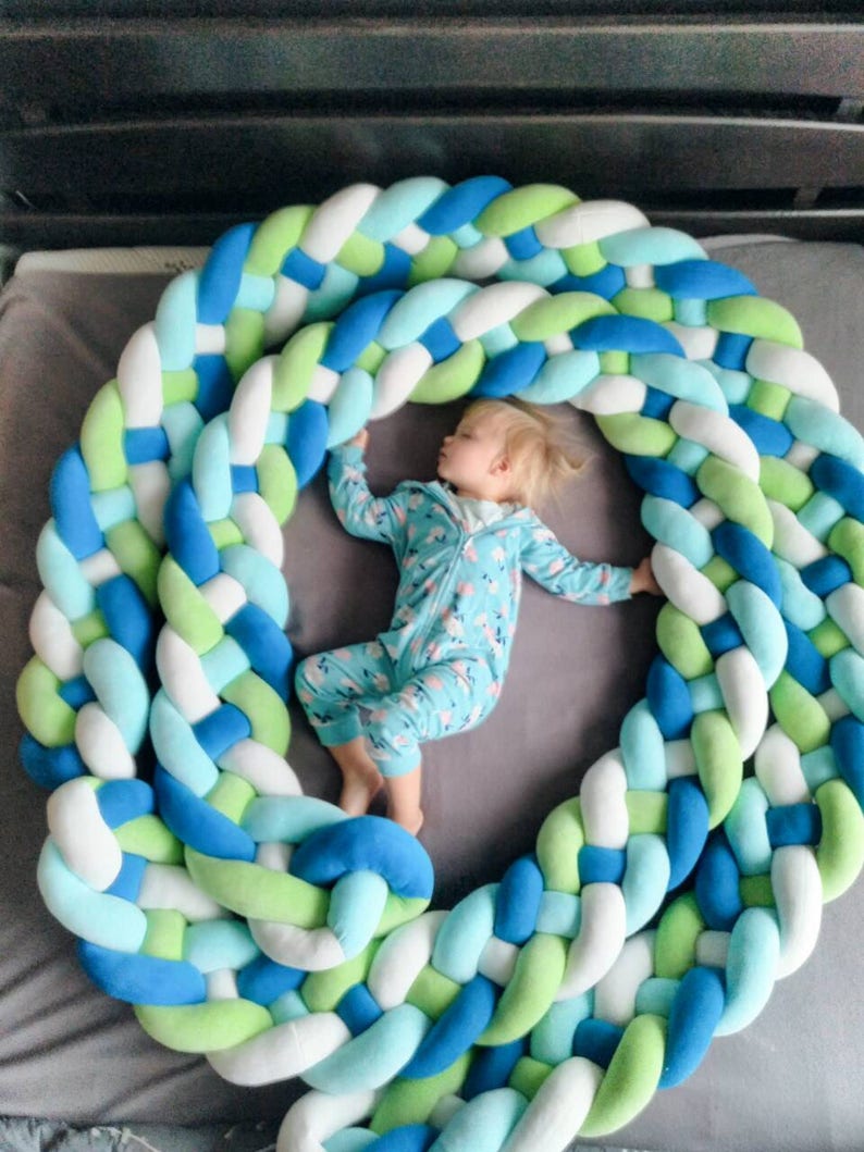 Thick Braided Crib Bumper Baby Crib Bumper Linen Bolster Etsy