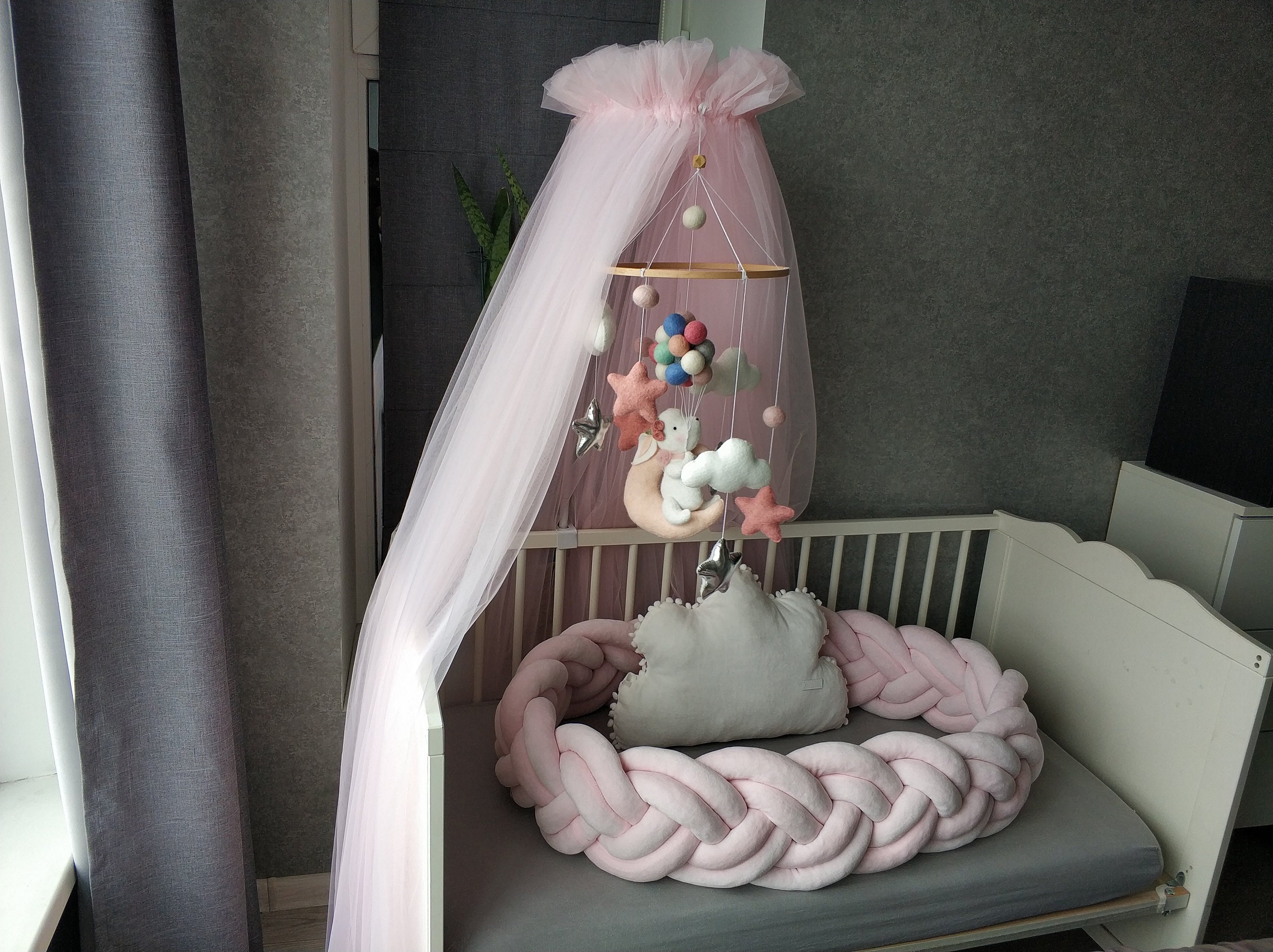 Bed Canopy Light Pink Hanging Canopy Canopy Bed Bed Canopy Etsy