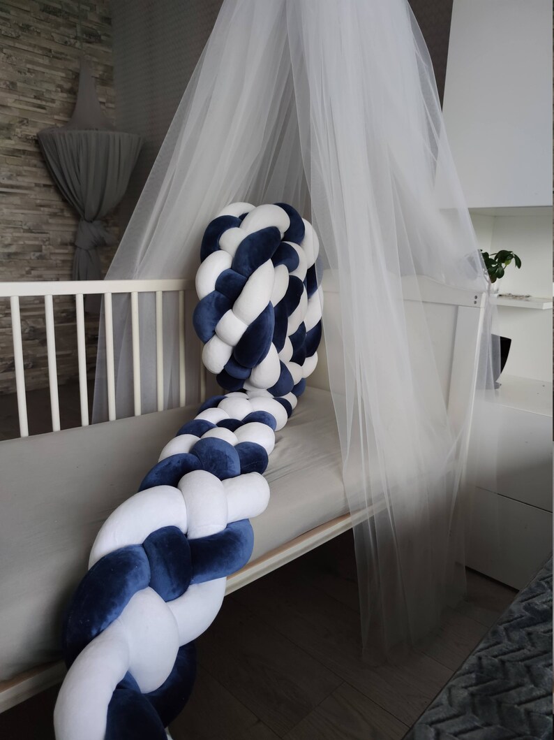 Rainbow Double Braided Crib Bumper Baby Crib Bumper linen Etsy