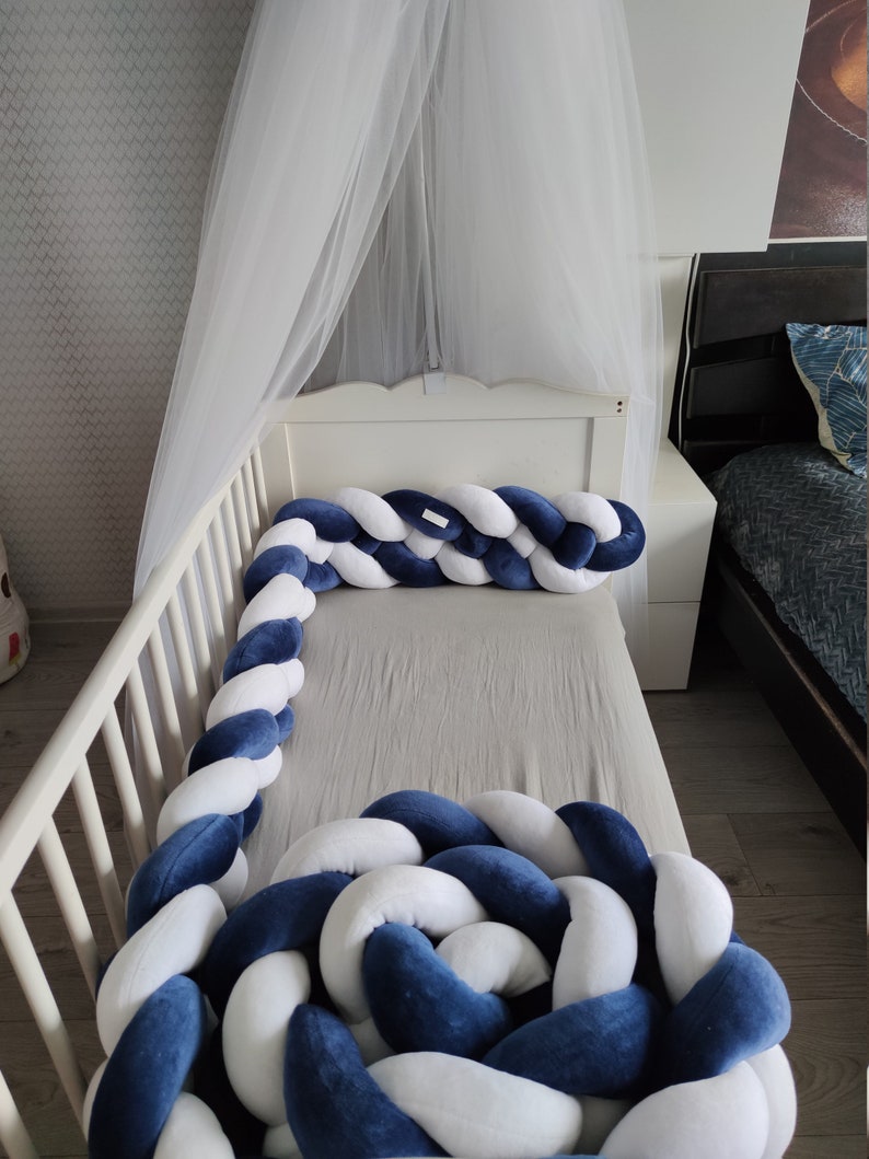 Rainbow Double Braided Crib Bumper Baby Crib Bumper linen Etsy