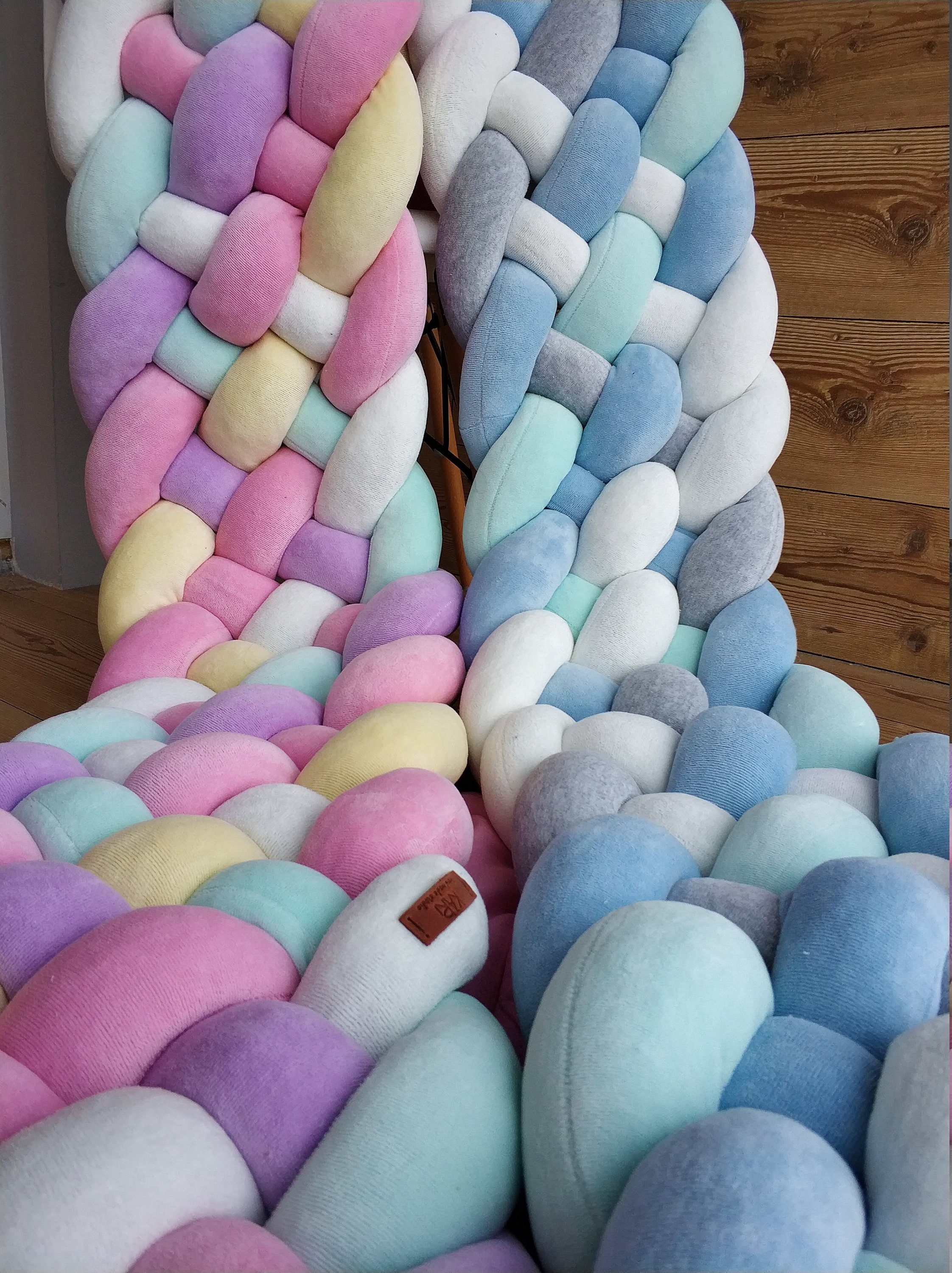 Pink Triple Braided Crib Bumper for girl Crib bedding Crib Etsy