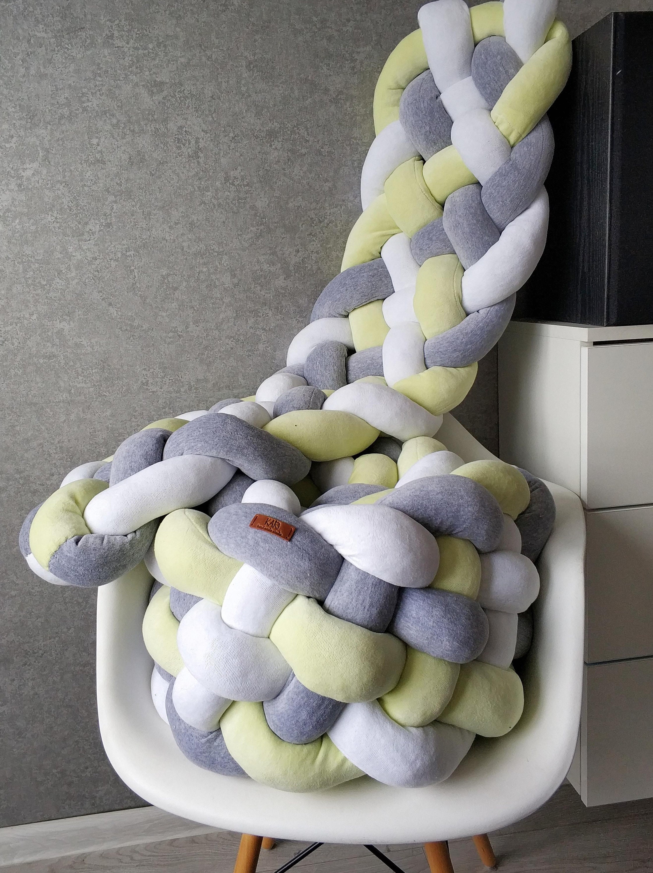 Green Triple Braided Crib Bumper for boy girl Crib bedding Etsy