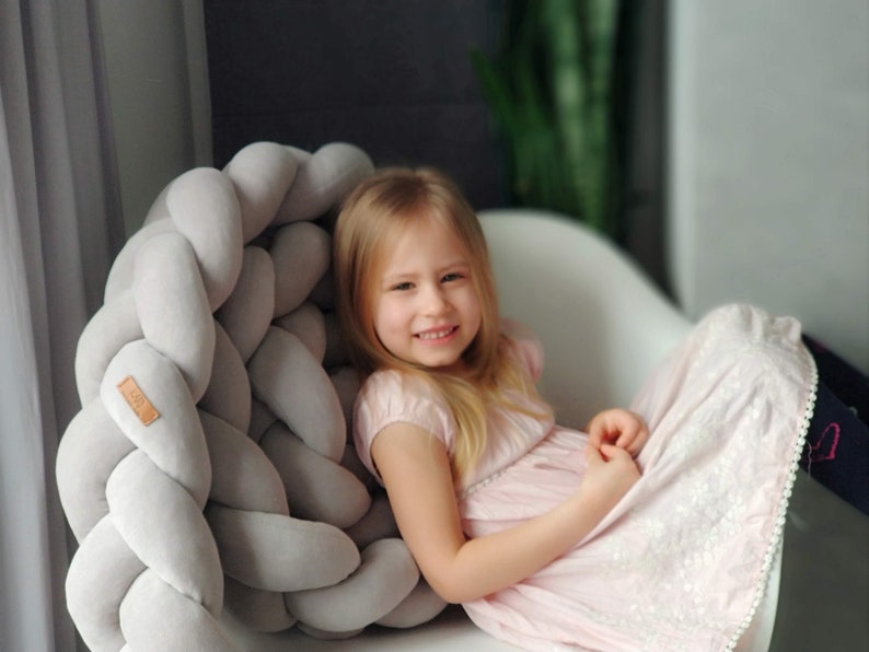 Grey Braided Crib Bumper for boy girl. Crib bedding. Crib ...