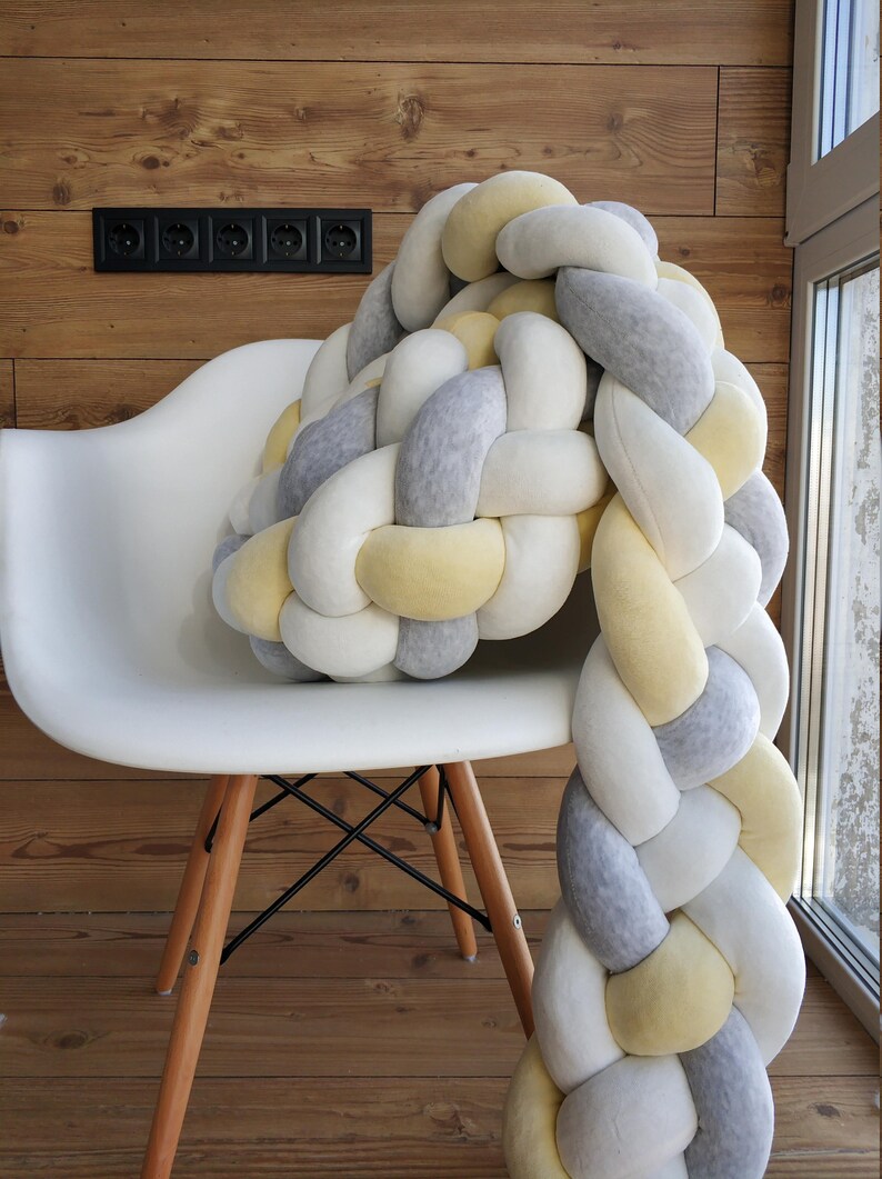 Mixed Colours Braided Crib Bumper Knot Pillow Knot cusion Etsy