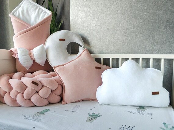 blush crib bumper