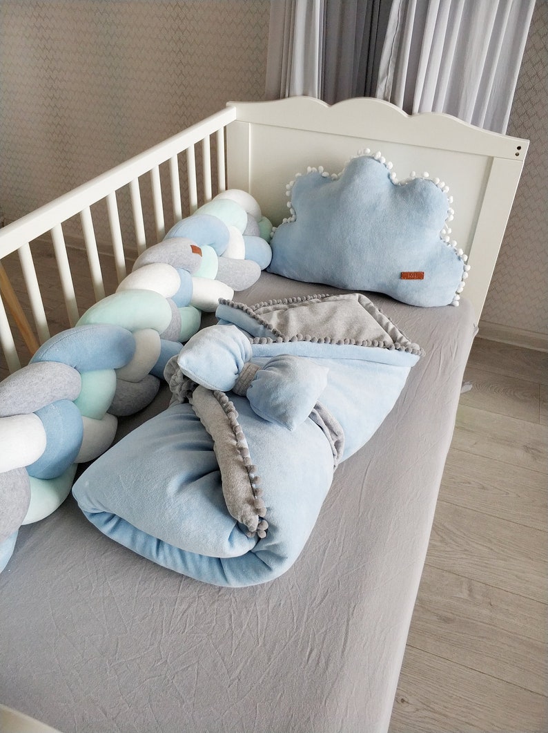 Double Braided Crib Bumper Baby Crib Bumper linen Bolster Etsy