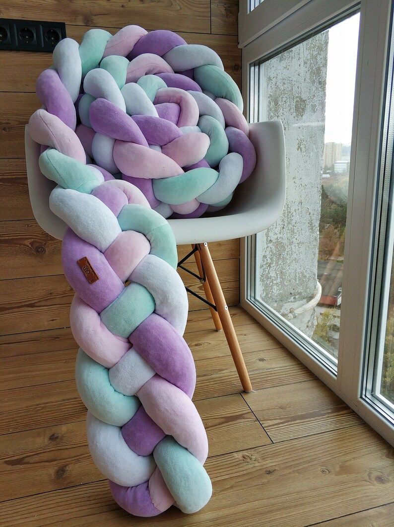 Double Braided Crib Bumper Baby Crib Bumper Linen Bolster Etsy