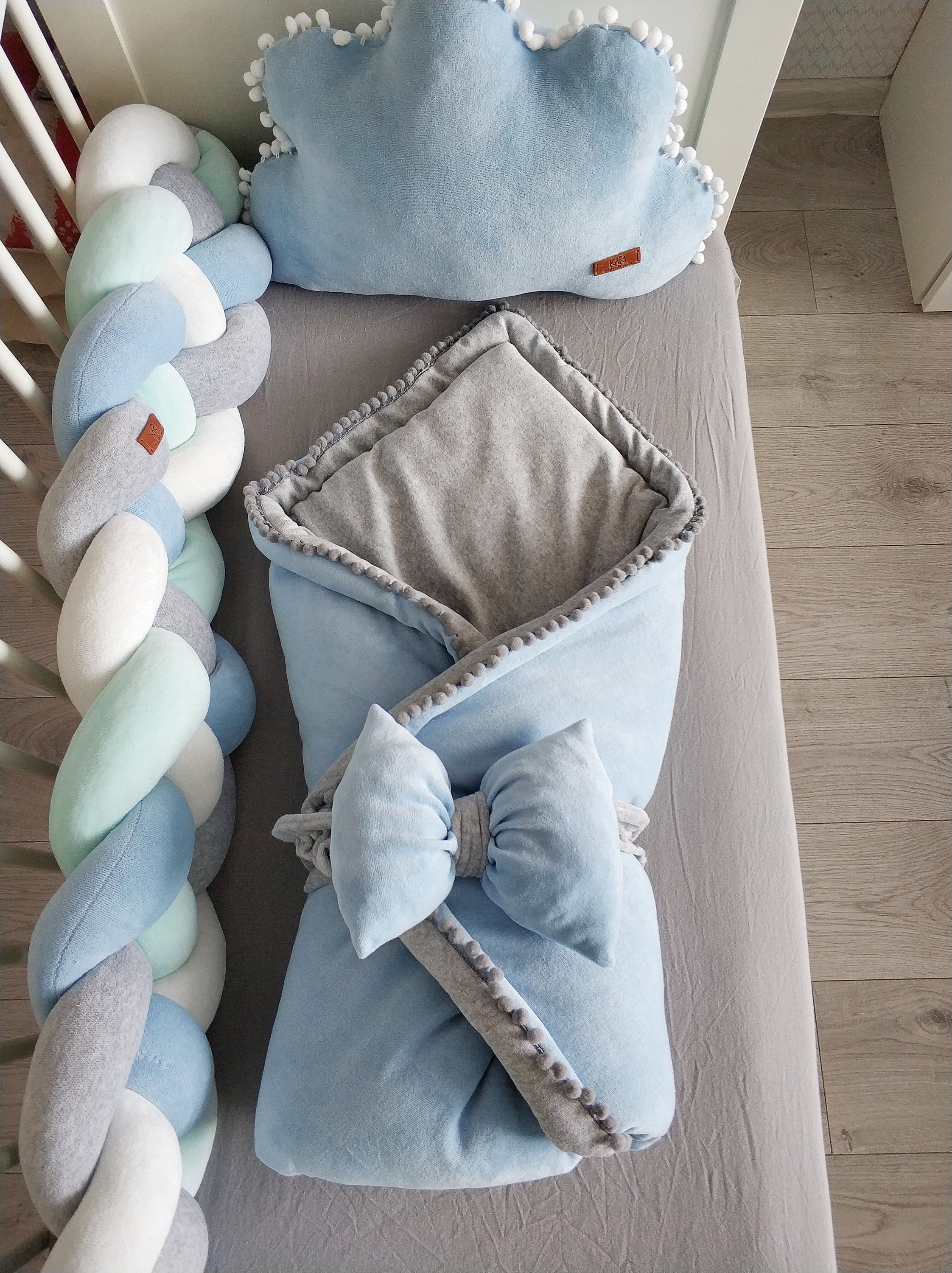 Double Braided Crib Bumper Baby Crib Bumper linen Bolster Etsy