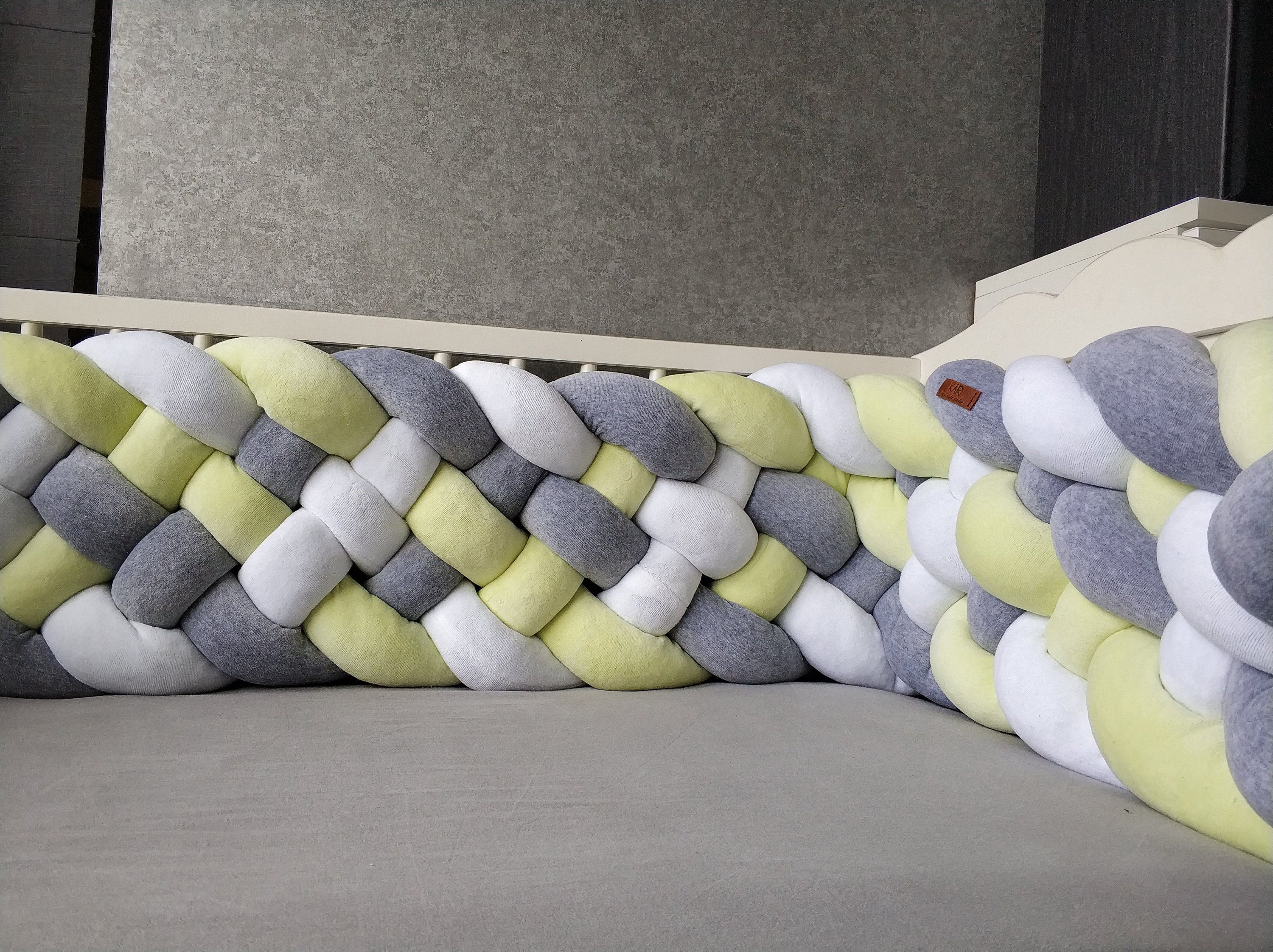 Green Triple Braided Crib Bumper for boy girl Crib bedding Etsy