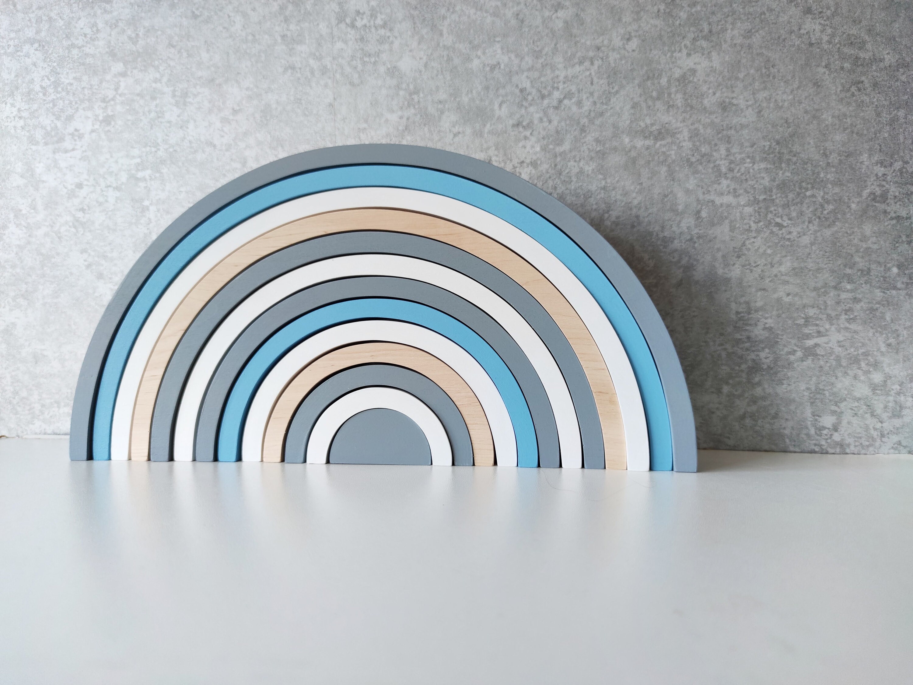 13 pieces Rainbow. Wooden toys. Waldorf toys. Rainbow stacker. Etsy