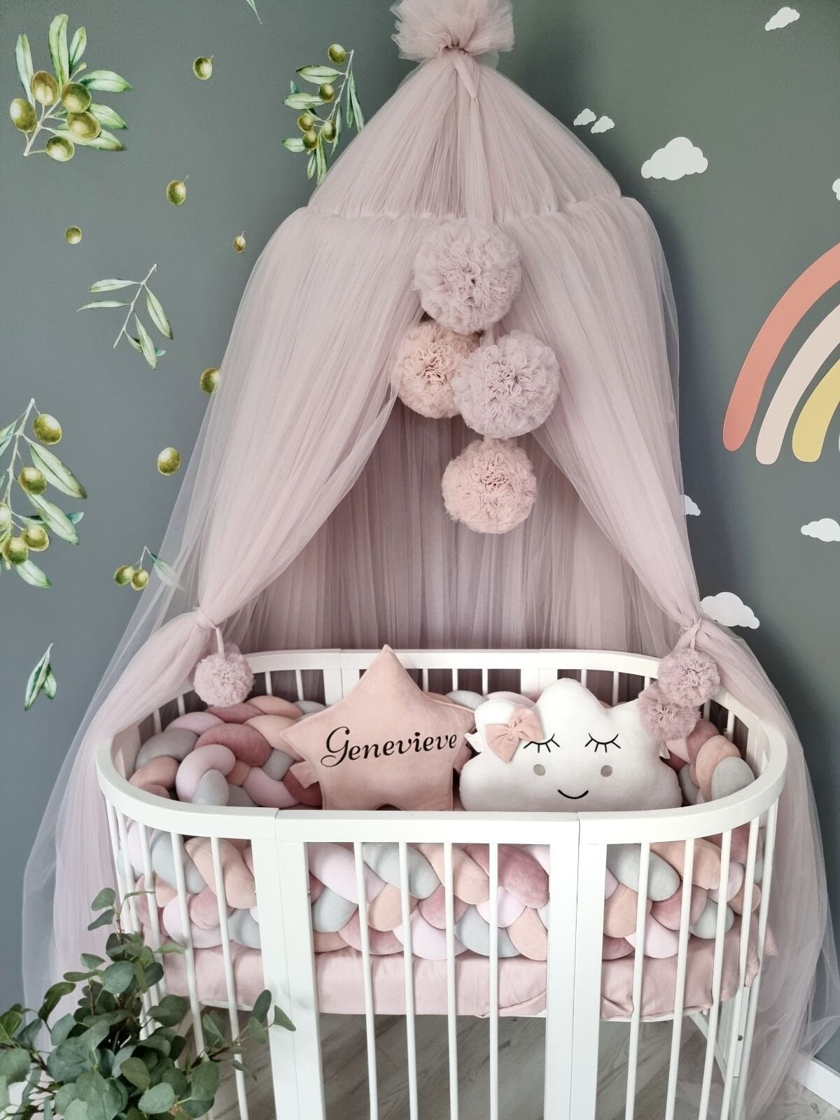 blush crib bumper