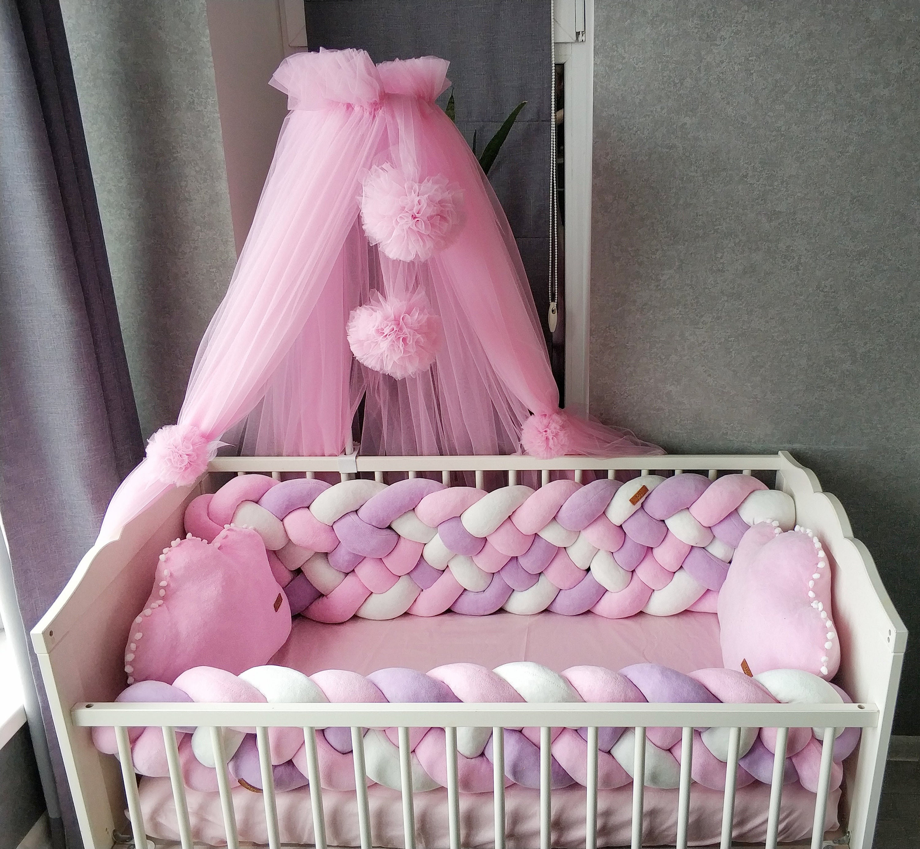 Bed canopy pink Hanging canopy Canopy bed Bed canopy for Etsy