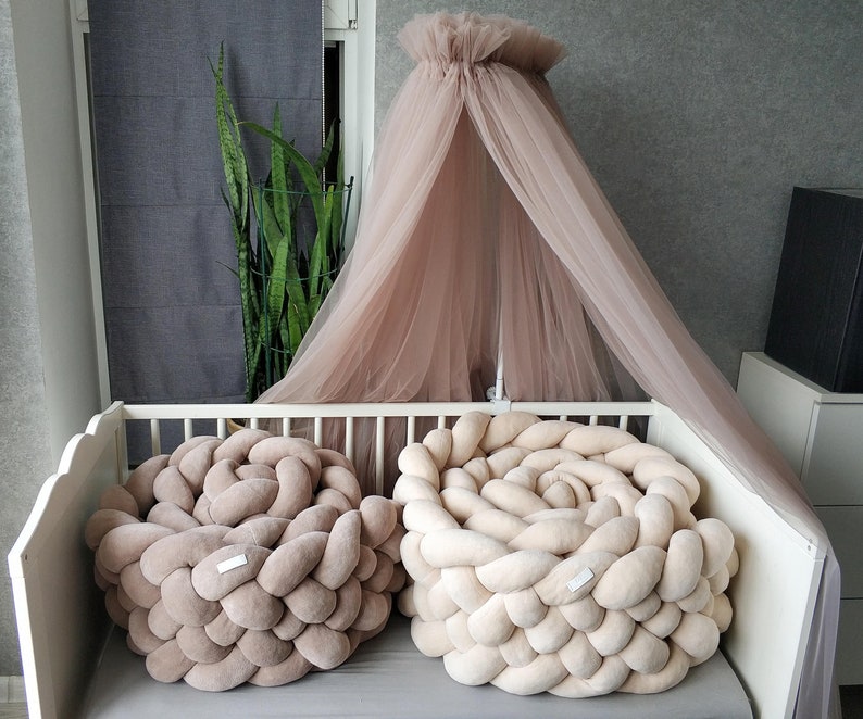 Blue Triple Braided Crib Bumper for girl Crib bedding Crib Etsy