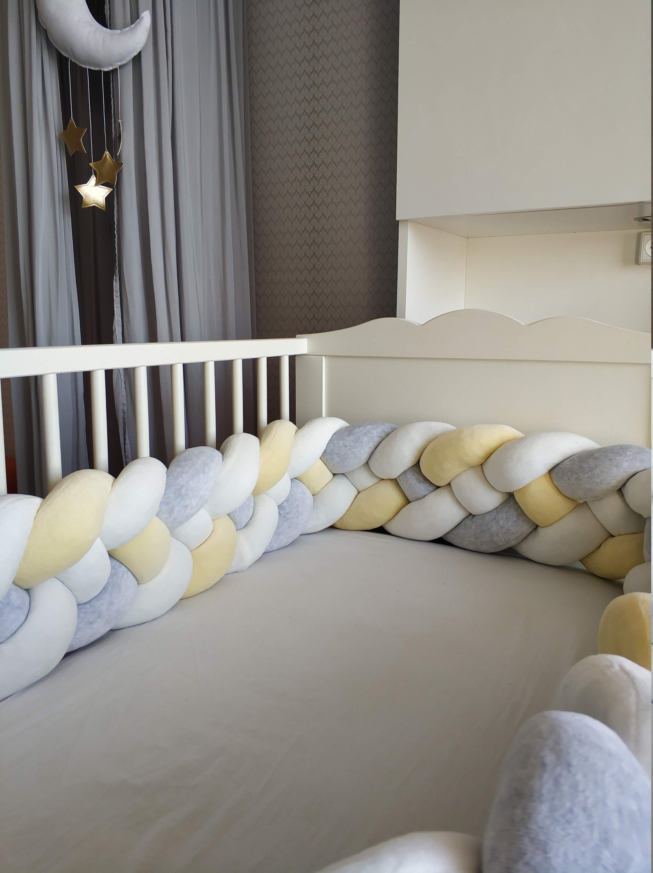 Double Braided Crib Bumper Baby Crib Bumper Linen Bolster Etsy