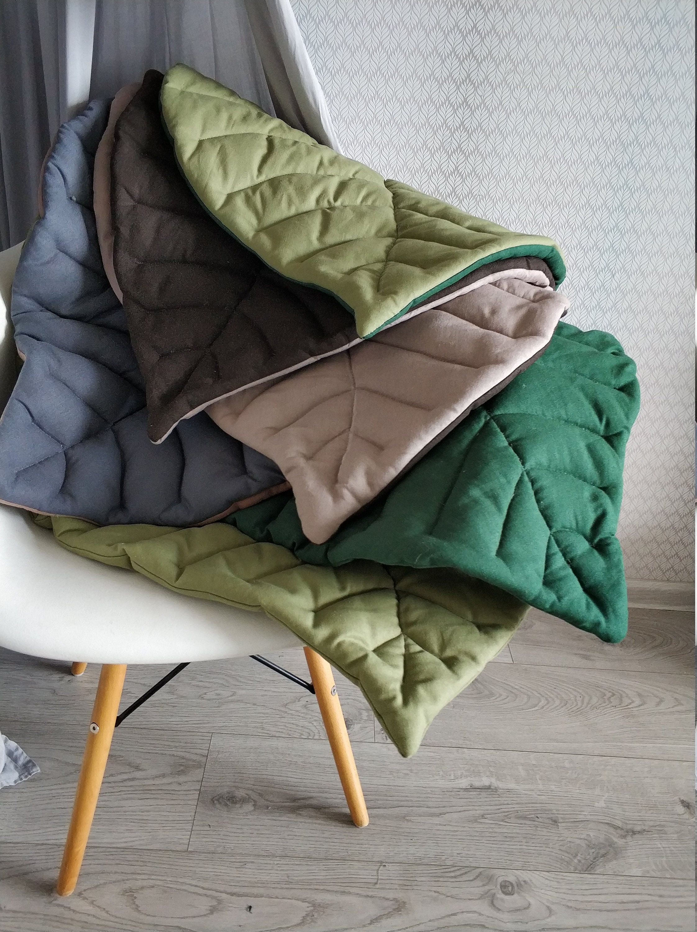 Nursery Rug Leaf Linen Play Mat Rag Rug Tummy Time Mat Etsy