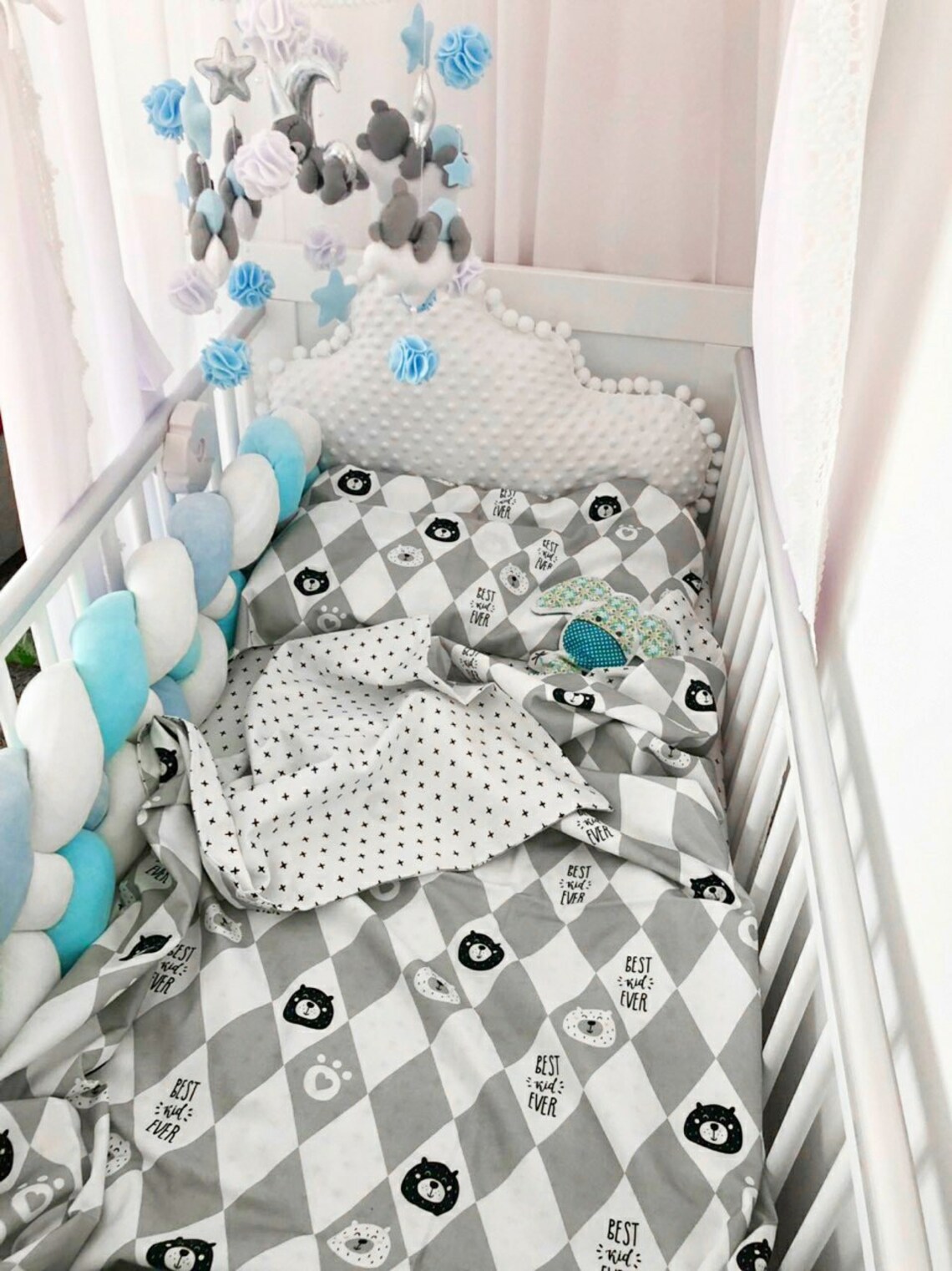 Double Braided Crib Bumper Baby Crib Bumper Linen Bolster Etsy