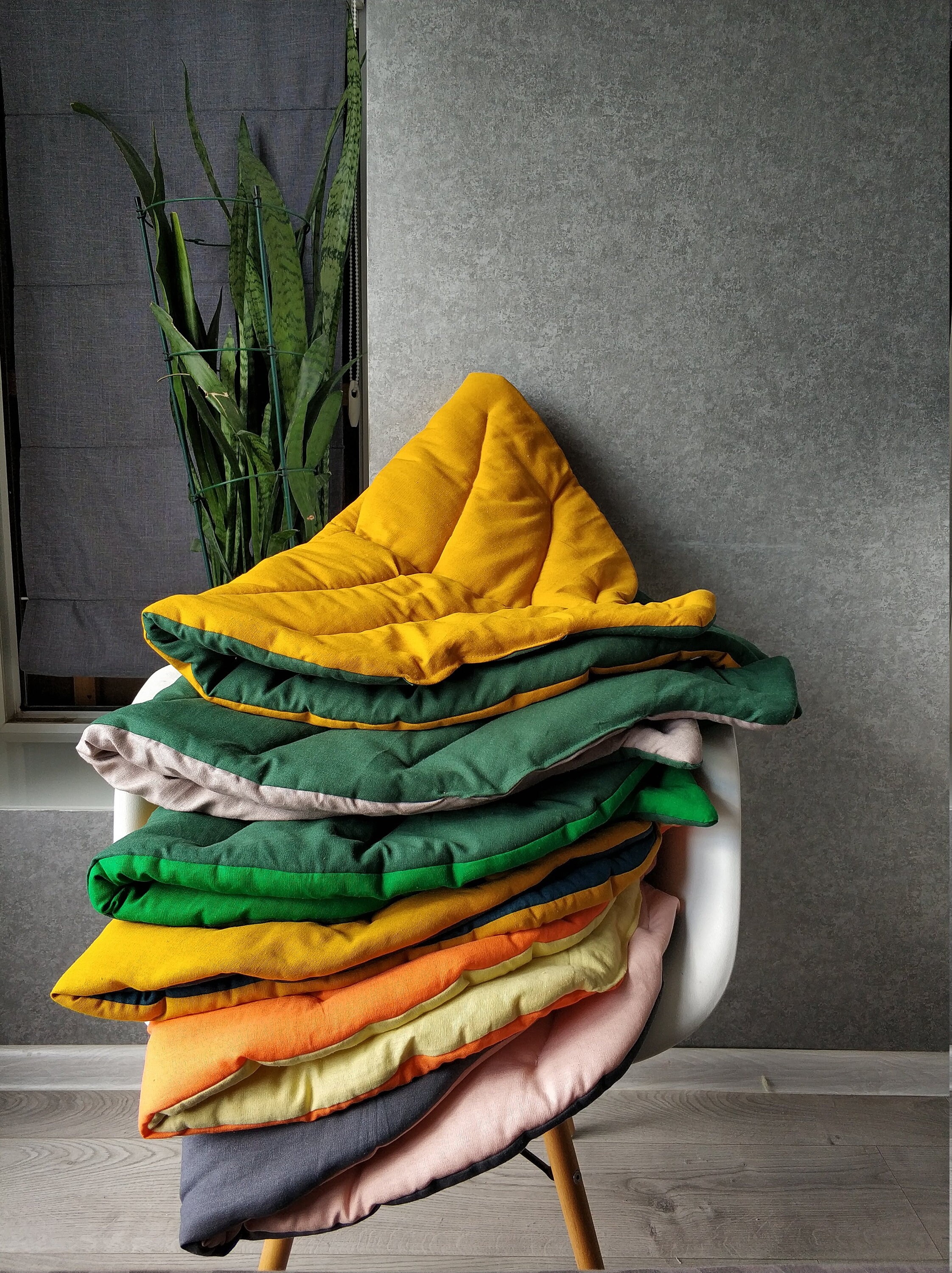 Nursery rug leaf linen play mat rag rug tummy time mat Etsy