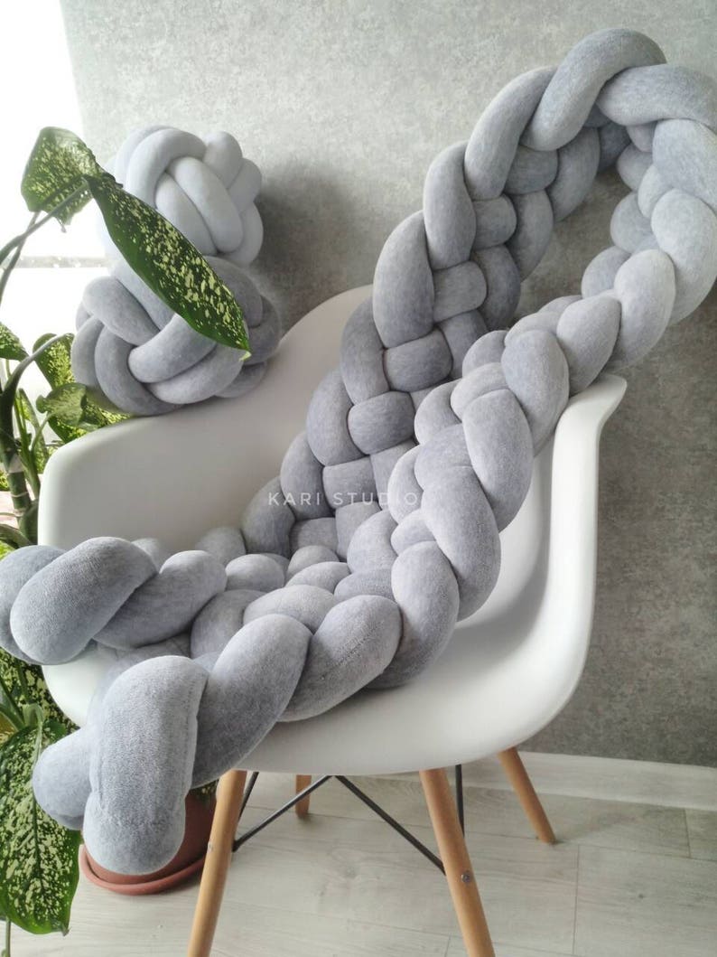 Thick Braided Crib Bumper Baby Crib Bumper Linen Bolster Etsy