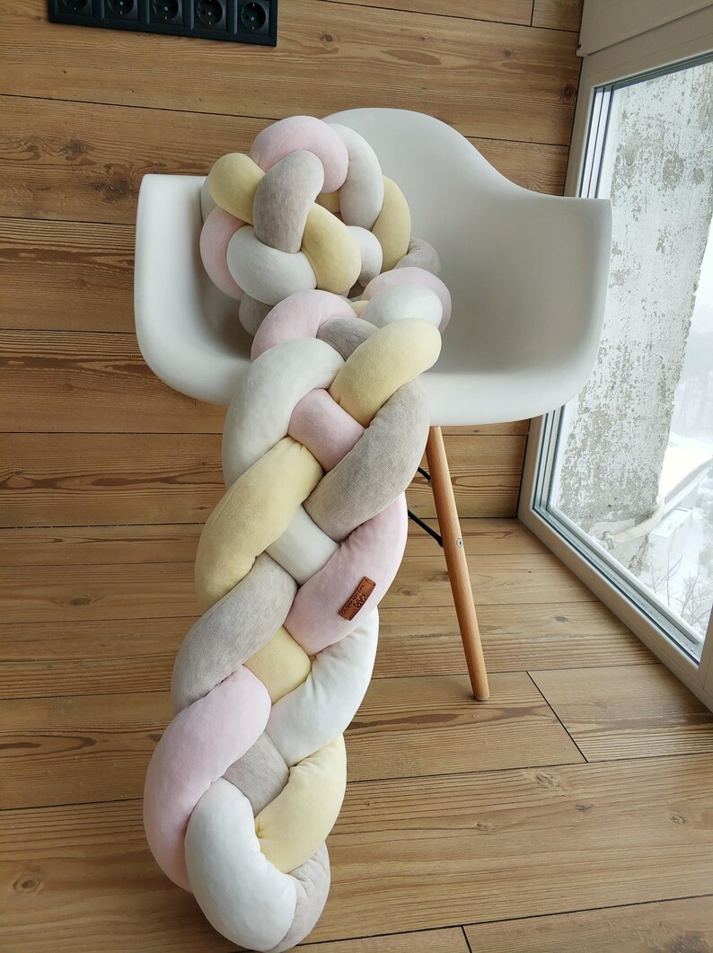 Mixed Colours Braided Crib Bumper Knot Pillow Knot Cusion Etsy