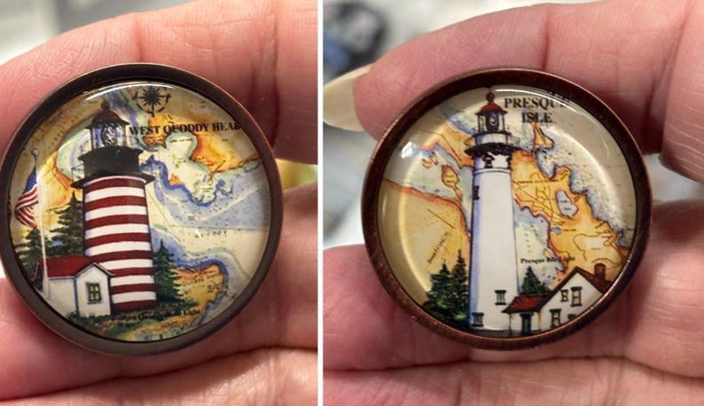 Lighthouse Knobs SET Of (5) Custom Knob Pulls Kitchen Cabinet Dresser Knob Dresser Pull Kitchen Knob Bathroom Pantry Closet Lighthouse Decor image 4
