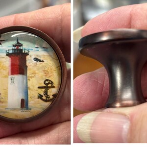 Lighthouse Knobs SET Of (5) Custom Knob Pulls Kitchen Cabinet Dresser Knob Dresser Pull Kitchen Knob Bathroom Pantry Closet Lighthouse Decor image 5