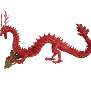 Lung Oriental Articulated Chinese Dragon BJD Dragon 3D Printed