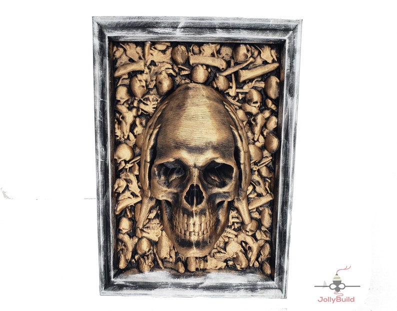 Three Wise Men Skull Wall Art 3d Printed SET OF 3 Framed skull See No Evil, Hear No Evil, Speak No Evil C