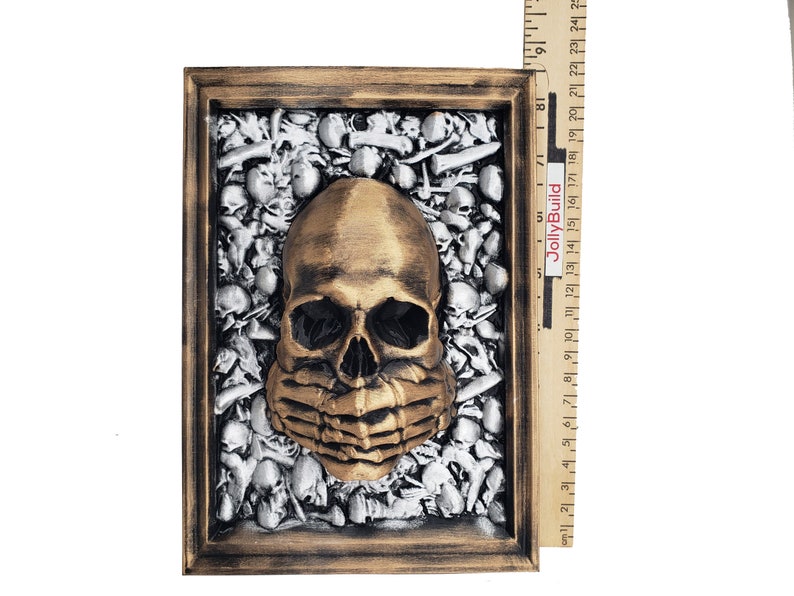 Three Wise Men Skull Wall Art 3d Printed SET OF 3 Framed skull See No Evil, Hear No Evil, Speak No Evil image 7
