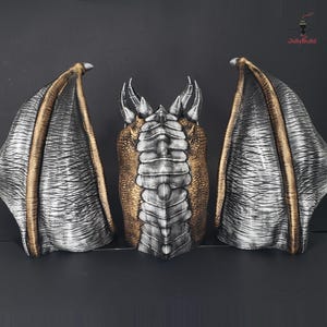 Dragon Bookend with Dual Wings 3D Printed | Fantasy Decor for Bookshelves & Desks image 5