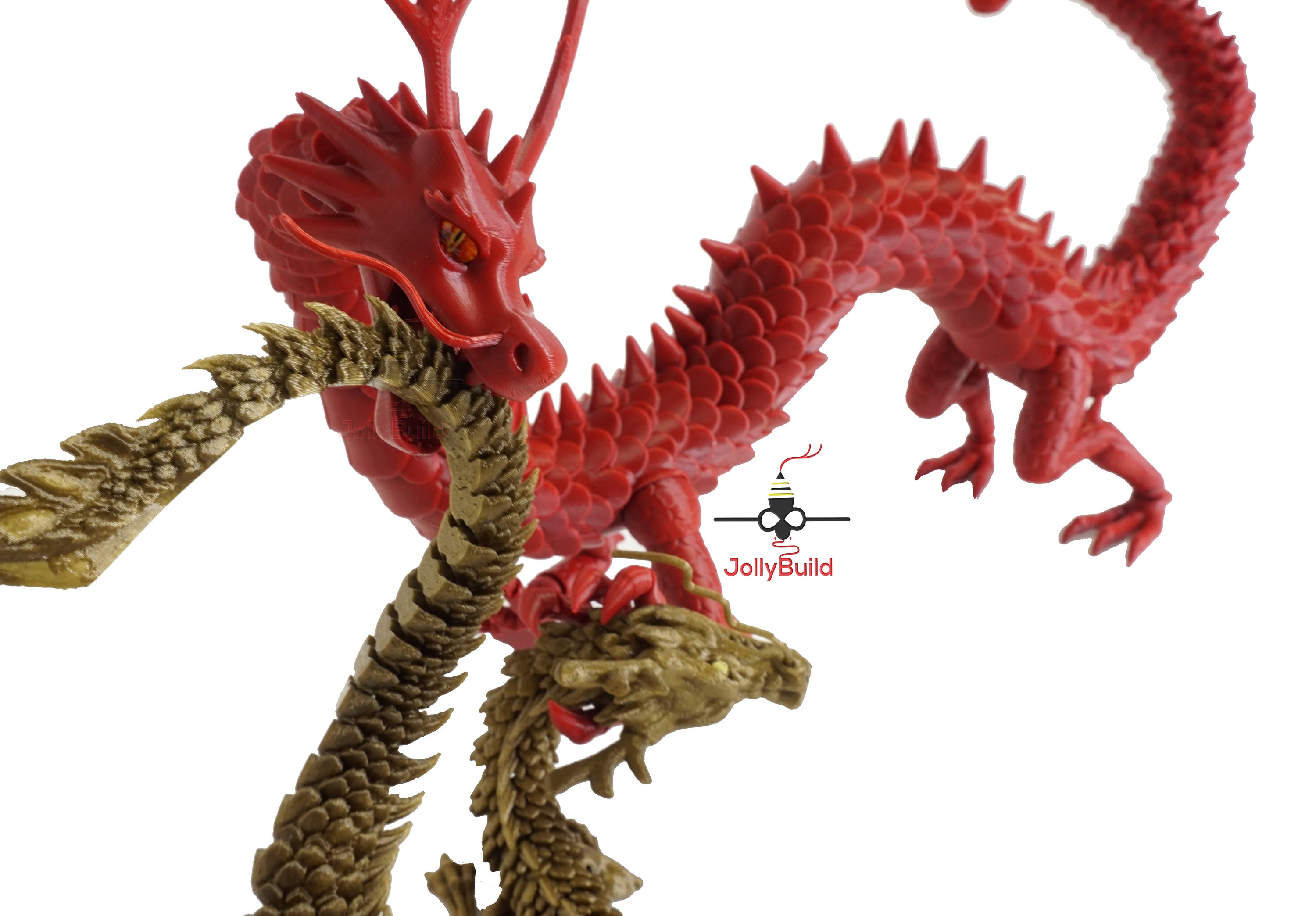 Lung Oriental Articulated Chinese Dragon BJD Dragon 3D Printed