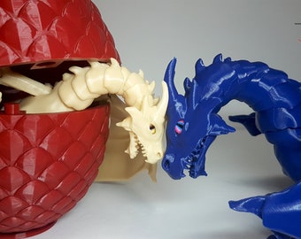 Huevo De Dragón Con Dragón 3D – Figuras Articuladas Impresas En 3D – Efecto Luminoso – Regalo Creativo Para Niños Y Adultos