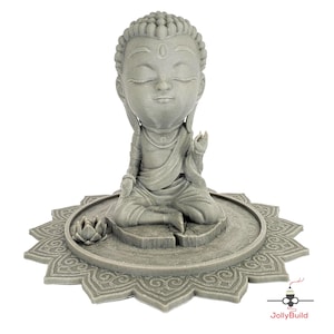 Chibi Buddha Figurine – 3D Printed Mini Zen Statue | Cute Desk Decor, Meditation Gift