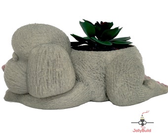 Goldendoodle Planter 3D Printed Sleepy Pet Puppy Poodle Plant Holder