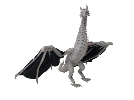 Wyvern Dragon Wym 3d printed Articulated BJD Ball Jointed Primary color:  Black w/ Sparkles