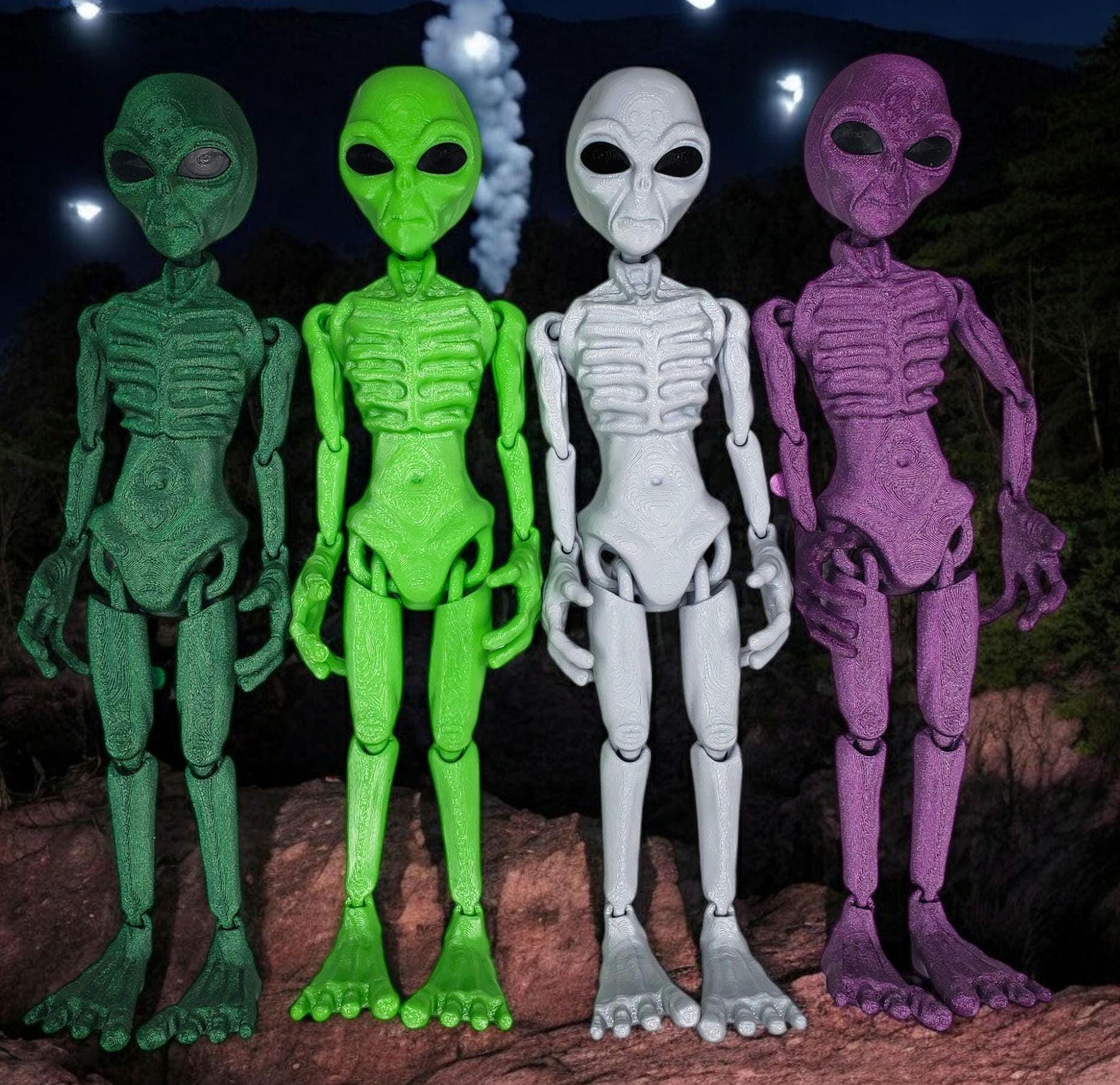 Flexi Alien Articulated Fidget Sensory Desk Buddy - Etsy