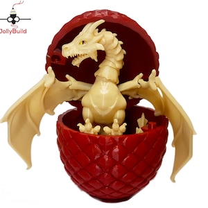 Dragon à l'intérieur d'un oeuf Braq, oeuf surprise imprimé en 3D