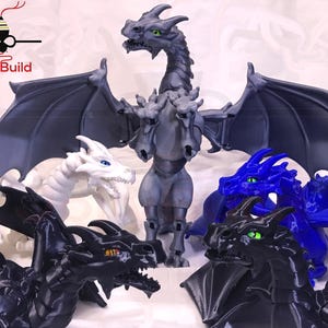 3D Printed Articulated Dragon BJD Action Figure - Ball Jointed realistic glass eyes Braq