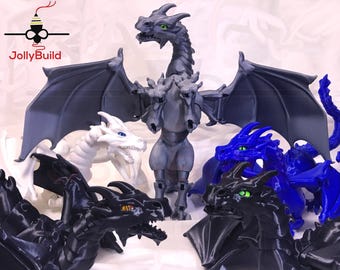 3D Printed Articulated Dragon BJD Action Figure - Ball Jointed realistic glass eyes Braq