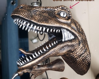3D Printed Velociraptor Wall Mount: Headphone & Controller Holder
