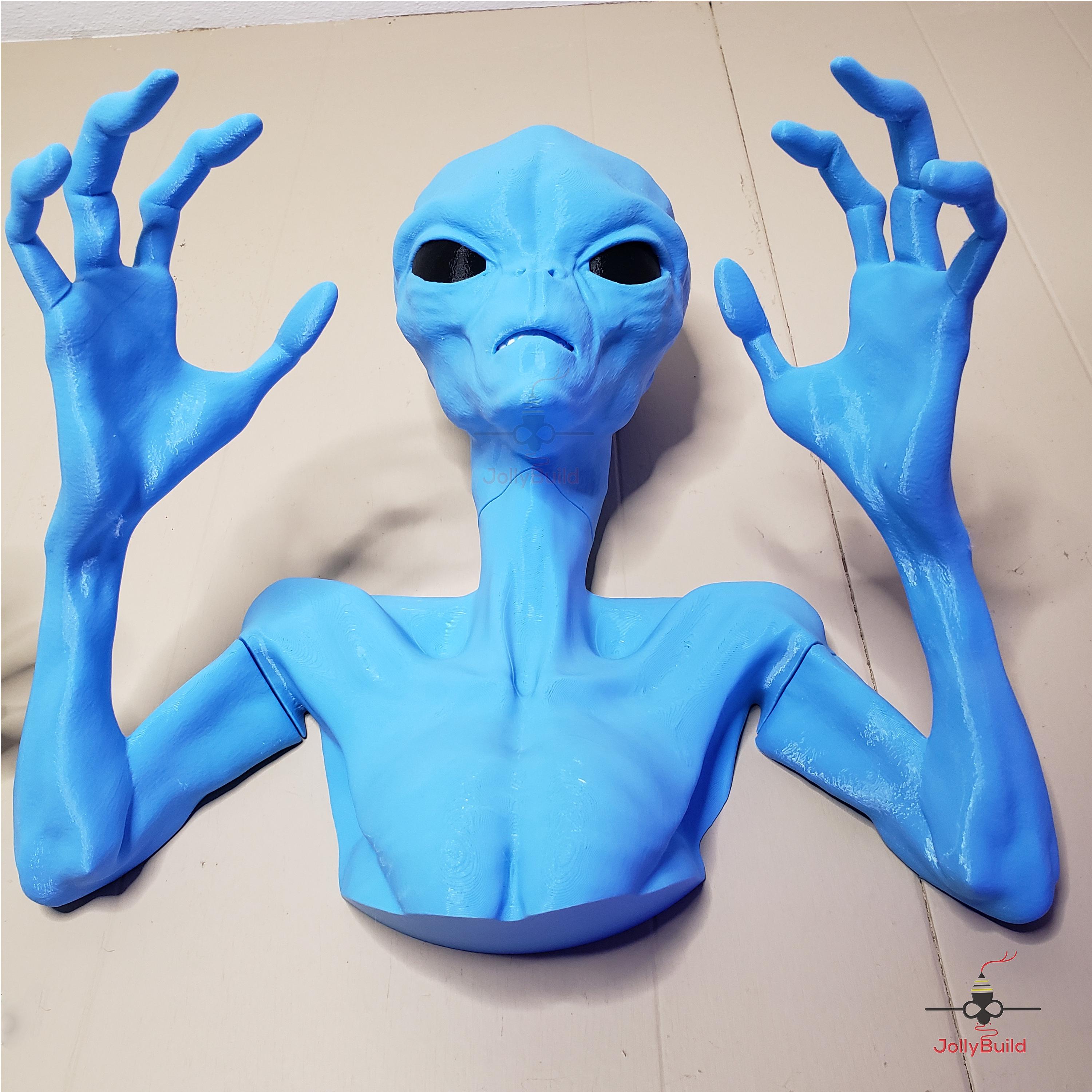 Alien Wall Art 3d-printed Mount LARGE| Greys Blues Goliath UAP UFO - Etsy