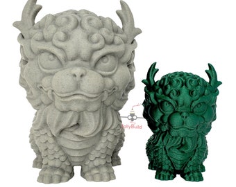 Shishi chinois en pierre Lion Guardian Foo Dogs imprimé en 3D