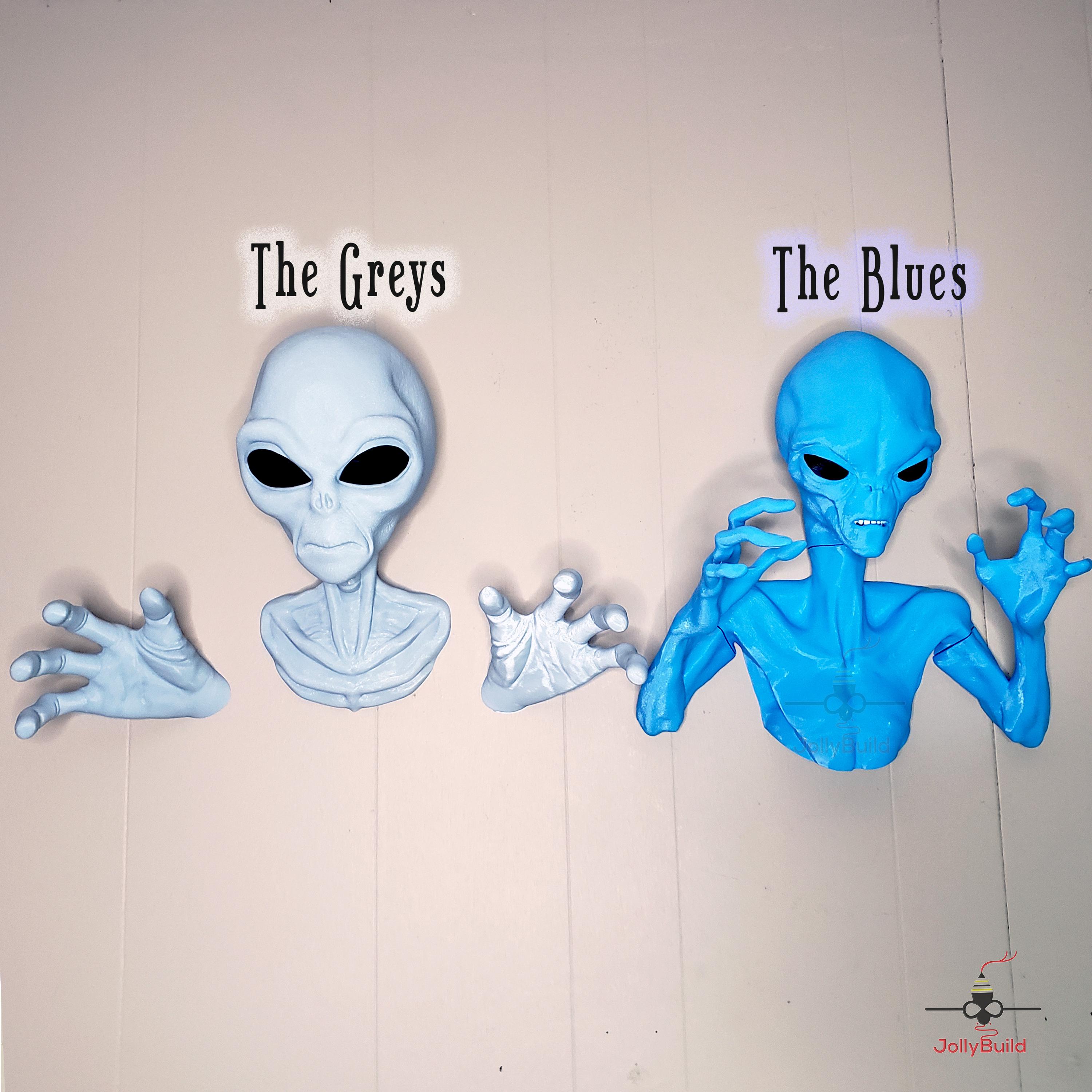 Alien Wall Art 3d-printed Mount LARGE| Greys Blues Goliath UAP UFO - Etsy