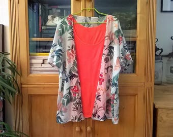 KIMONO ECRU FLOWERS AND FOLIAGE