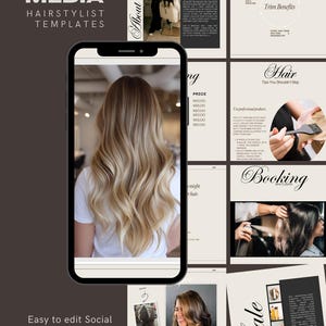 Hairstylist Social Media Canva Template | Instagram & Facebook Hair ...