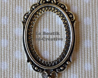 1 x medium baroque silver cameo 25x18mm cabochon