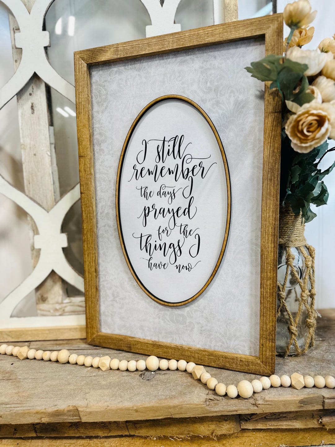 Rustic Christian Quote Rustic Christian Home Decor - Wood Framed Inspirational Quote - Prayer ...